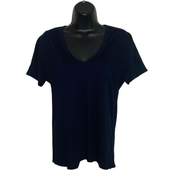 AG Adriano Goldschmied Henson Tee Womens S Navy Blue Shirt Casual Minimalist NEW - Picture 2 of 11